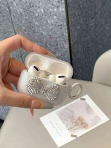 Estuche para auriculares Bluetooth con aplicaciones de cristal rhinestone y lazo compatible con Apple Pro 2nd Generation - corbata de moño - Ver 5