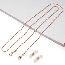 4件/1件金属眼镜链挂件，口罩链，老花镜挂绳，太阳镜带 - 蛇骨链眼镜绳，时尚太阳镜项链，适合女性、男性、工人、教师、学生，圣诞派对装饰，多色 - 彩色 - 查看 8