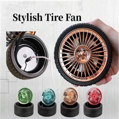 Mini ventilador portátil | resfriamento pequeno pessoal mini pneu – Mini ventilador silencioso giratório 360° para casa, quarto, carro, interior, exterior, presente verão