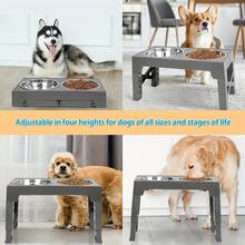Adjustable Height Pet Bowls, Stainless Steel Raised Dog/Cat Feeder With 2 Bowls + 1 Slow Feeder Bowl, Ergonomic Design To Prevent Neck Strain And Choking - 500ml - View 2