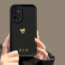 个性化定制字体姓名手机壳，永恒时尚。一款永不过时的定制手机壳。DIY定制手机壳。个性化姓名手机壳。送给母亲、父亲、情侣、伴侣或朋友的理想礼物。适用于情人节、母亲节、儿童节和其他纪念日。兼容苹果、传音等手机型号，国际版，非国内版。 - 黑色 - 查看 2