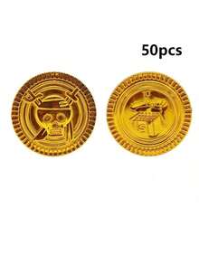 100pcs Pirate Gold Coins - Board Game Chips/Escape Room Props/Treasure Hunt Game Tokens, Halloween Party Decorations - Multicolor - View 11