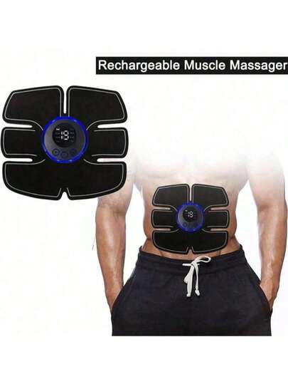 可充电便携式肌肉按摩器，腹部健身贴片，无线液晶显示屏，缓解疲劳按摩器