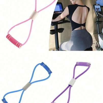 Bộ 2 món, màu tím và xanh dương, 1 dây kháng lực với tay cầm bằng TPE/xốp được nâng cấp, dài 38cm/14.96in, thích hợp cho yoga, thể dục, giãn cơ, tập luyện sức mạnh, món quà lý tưởng cho mùa đông, tựu trường, sinh nhật, lễ Phục sinh, giảm cân.