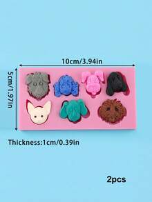 1pc/2pcs Reusable Silicone Mold With Dog And Cat Head Shapes, Candy And Chocolate Making Mold, Suitable For Homemade Baking Cupcakes, Jelly, Cookies And Pudding - View 13