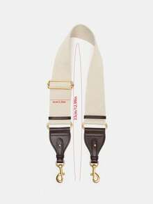 Wide Adjustable Shoulder Strap; Metal Buckle Closure; Mixed Material Design - Coffee - View 2