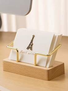 1 hộp đựng danh thiếp bằng gỗ sáng tạo, giá trưng bày danh thiếp văn phòng, hộp đựng danh thiếp - A - Xem 2