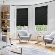 6 Packs Blackout Blinds, Temporary Blinds For Windows, Easy To Cut And Install, Window Shade 36" W X 72" L, Black Out Window Cover With 12 Clips, Black - Black - View 4
