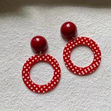 A Pair Of Stylish And Simple Polka Dot Earrings, Suitable For Women To Wear In Daily Life, At Banquets/Parties, While Traveling, On Vacation, At Music Festivals, Etc. They Make A Great Holiday And Birthday Gift For A Girlfriend/Mother, As Well As A Christmas Accessory - 波點耳環 - 1 對 - 查看 5