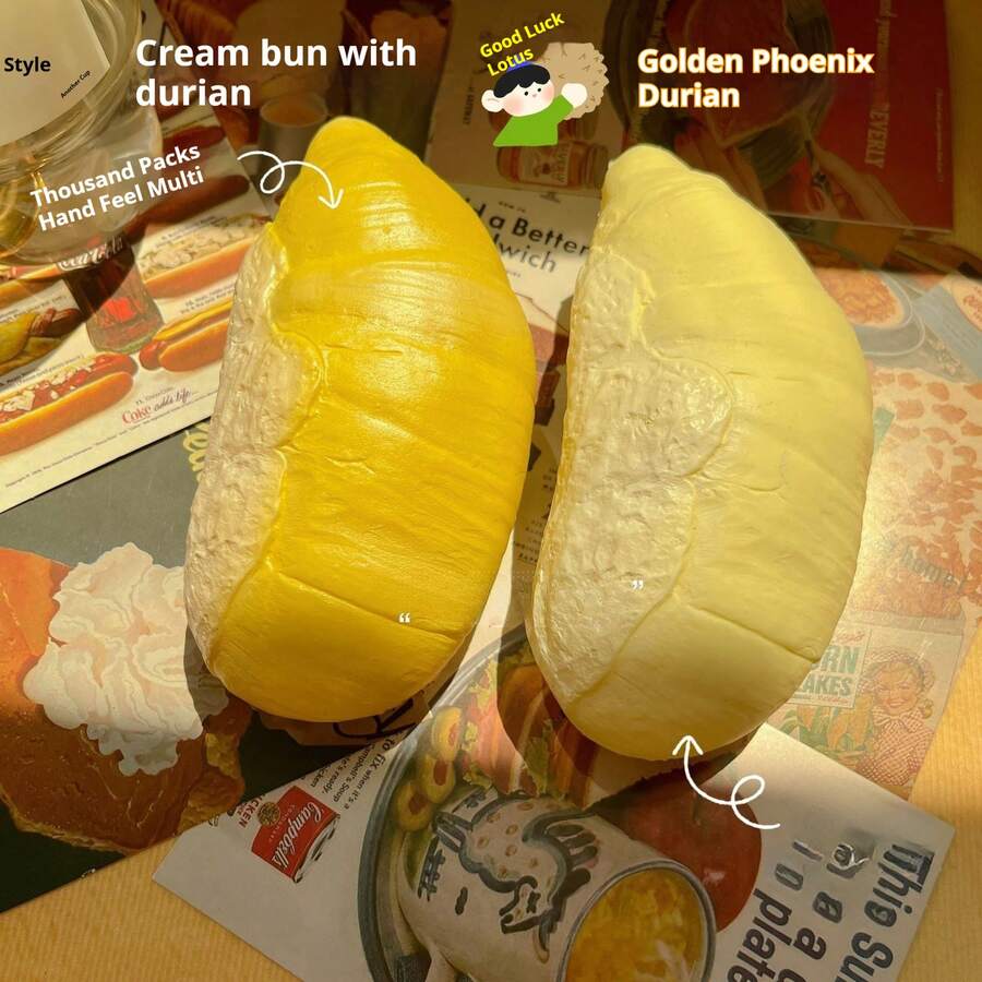 2026新款 - 超柔软巨型金凤凰榴莲慢回弹玩具 - 解压捏捏乐，逼真榴莲质感慢回弹小玩意，创意桌面疗愈礼品 - 节日礼物，惊喜好礼，完美之选