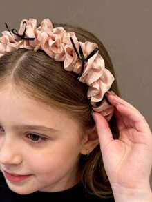 1 pieza Diadema con lazo antideslizante, diadema de malla con corona alta plisada, accesorio de moda para el cabello - Multicolor - Ver 4