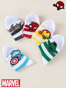 Marvel 5 pares de calcetines para niños de superhéroes de los Vengadores, suaves y amigables con la piel para uso diario en todas las estaciones, adecuados para la escuela, deportes, vuelta al cole, Pascua, Día del Niño y regalos festivos - Multicolor - Ver 11