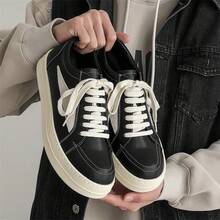 Men's Niche Thick-Soled Sneakers In Black And White, Simple, Stylish, Versatile, And With A High-End Feel, Casual Sneakers - Kích cỡ nam 1101 - Xem 3