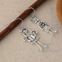 Creative Retro Boy & Girl Pendant Earrings, Suitable For Pierced Ears. An Interesting Gift For Family And Friends - Silver - View 6