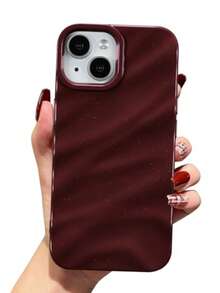 1 Pc Apple Glitter Liquid Case Compatible With IPhone 14 Pro Max/13/12/11 Protective Cover Compatible With IPhone 15 Pro Max/15 Pro/15 Waterproof Shockproof Anti-Fall Scratch Resistant - 酒紅 - 查看 1