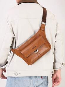 新款复古男士胸包，单肩包，大容量腰包，高端运动斜挎包 - 多色 - 查看 10