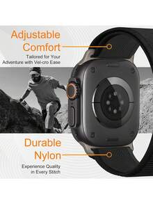 Tương thích với dây đeo 38mm, 40mm, 41mm, 42mm, 44mm, 45mm, 46mm, 49mm. Dây đeo thể thao bằng nylon dệt tự dính kiểu vòng, tương thích với Apple Watch Ultra/11/10/9/8/7/6/5/4/3/SE Series dành cho nam và nữ. Dây đeo thể thao và giải trí mềm mại, thoáng khí. - Xanh lam và xám - Xem 3