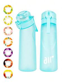 1pc Bottle With 1pc Random Flavor Pods Portable Transparent With Straw Leak Proof Suitable Outdoor Sports - 黑色 - 查看 11