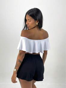 Women's Shorts Loose High Waist New Viscolycra Mesh Breeze - 黑色 - 查看 2
