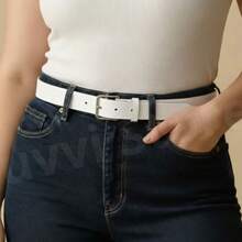 Simple Casual PU Leather Buckle - Caramel và Trắng - Xem 3