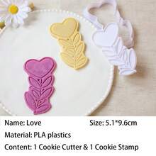 Minimalist Daisy Flower Cookie Cutter Mold, Hand Press Heart Leaf Cookie Stamp, Graduation, Father's Day, Mother's Day, Valentine's Day Party Pastry Cake Decorating Baking Tool, Back To School - View 11