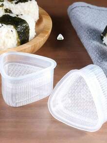 Bộ 3 khuôn làm cơm nắm hình tam giác, khuôn làm cơm sushi và rau cuộn, thích hợp để trang trí hộp cơm bento - Dụng cụ và phụ kiện nhà bếp, dùng cho nấu ăn tại nhà. - Xem 4