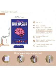 1幅帆布海报，现代艺术，自我成长，心理健康，励志印刷海报，卧室装饰、墙面装饰、秋季装饰、房间装饰的理想礼物 - 彩色 - 查看 25