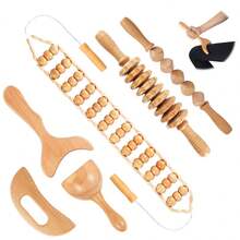1pc/6pcs Massage Tool Set, Manual Massager, Face Massager, Shoulder Massager, Massage Kit, Leg Massager, Hand Massager, Foot Massager, Arm Massager, Wooden Massager, Massager, Natural Wooden Massager - Multicolor - View 2