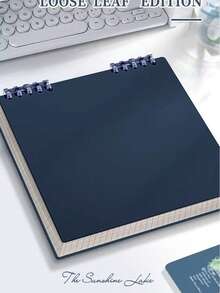 1pc Minimalist Loose-Leaf Notebook, 21.5 X 19.5cm, Flip Cover Notebook, Suitable For Office, Study And School Supplies, Back To School Season (Random Style) - one-size - View 13