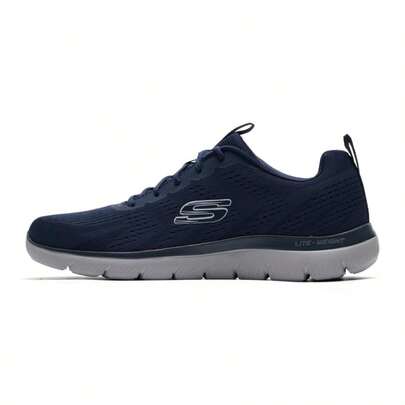 Skechers Men's Lace-Up Casual Sports Shoes, Lightweight Comfortable Casual Sneakers, 232395-NVGY