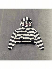 Men's Double-Layer Y2k New Product Color Blocking Design, Loose And Thin Zipper Hooded Sweatshirt, Double-Layer Design, Casual Hoodie For Men - 黑色 - 查看 2