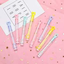 6/12/24/36pcs Children Bubble Wands Toy, Holiday Wedding Party Creative Flower Heart Star Bubble Blower Wands, Portable Mini Bubble Stick Outdoor Toy, Christmas Decor, Bubble Soap Bottle Party Supplies (Excluding Bubble Film & Empty Bottle) - Multicolor - View 7