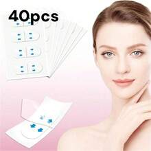 40/32/20/8 piezas Cinta para levantamiento facial, Máscaras faciales de elevación y tensado instantáneo, Cintas para levantamiento facial invisible, Pegatinas para eliminar arrugas, Tiras reafirmantes sin costuras de color beige claro para reducción de arrugas en los ojos y papada doble - Multicolor - Ver 12