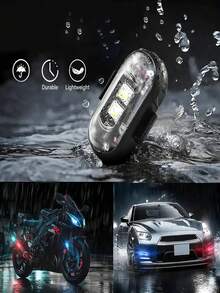 2/4/6/8pcs Rechargeable Wireless Remote Control LED Lights, 8 Colors Mini Anti-Collision Safety Lights Suitable For Cars, Drones, Motorcycles And Bicycles, High Brightness USB Rechargeable Warning Lights - A - View 6