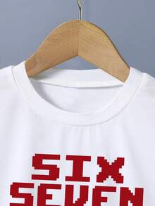 Ensemble t-shirt à manches courtes et short imprimé de dessins animés pour jeune garçon - Rouge - Voir 3