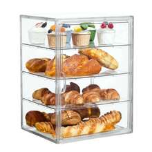 4 Layer Acrylic Pastry Display Case – Adjustable Clear Bread Box With Magnetic Door, Countertop Bakery Display For Bagels Muffins Croissants, Easy Clean - View 8