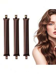 3pcs No-Heat Curling Iron, Slouchy Curling Tool, Heatless Curl Wand, Women's Fashion Big Wave Curling Wand, Suitable For Sleeping And Nighttime Use, Clip Curling Iron, Suitable As Mother's Day Gift - A - View 10