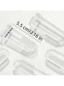 1pc Dog & Cat Finger Toothbrush, Dog Finger Toothbrush, Pet Teeth Cleaning Finger Brush - White - View 3