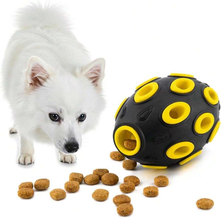 MR WUFF Juguete para Perro, Pelota de Fútbol Americano Dispensadora de Premios, Rellenable de Comida (Negro) - ColorA - Ver 1