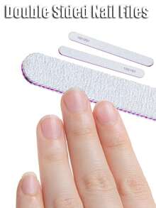 100/180 Grit Double-Sided Professional Nail File, Black Nail Care Manicure Pedicure Sanding Block Nail Polishing Tool - Multicolor - View 9