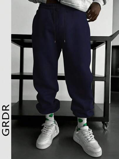  GRDR Men's Casual Street Solid Color Drawstring Waist Sweatpants
