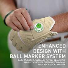 FINGER TEN 1pc Brown Golf Glove For Men, With Fashion Ball Marker On Left Hand, Premium PU Leather Material, Breathable, Durable, Strong Grip, Stable And Confident Swing - Brown - View 7