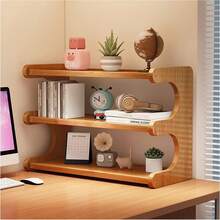 3-Tier Natural Bamboo Countertop Shelf, Multifunctional Kitchen Storage Organizer For Spice, Dishes, Coffee Bar, Bathroom Vanity, And Desktop,Home Décor,Room Deocr - View 7