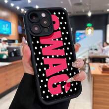 Swag Polka Dot Pattern Phone Case Compatible With  12, 13, 14, 15 Pro,  14 Plus,  15, 16 Pro Max,  17,  17 Pro,  17 Pro Max, And  17 Air. Made Of TPU Material, Anti-Slip And Drop-Proof, Stylish, Luxurious Feel, And Provides High Lens Protection. It's A Perfect Gift For Yourself, Family, Friends, Lovers, And Boyfriends. - CZ11 màu đen - Xem 2