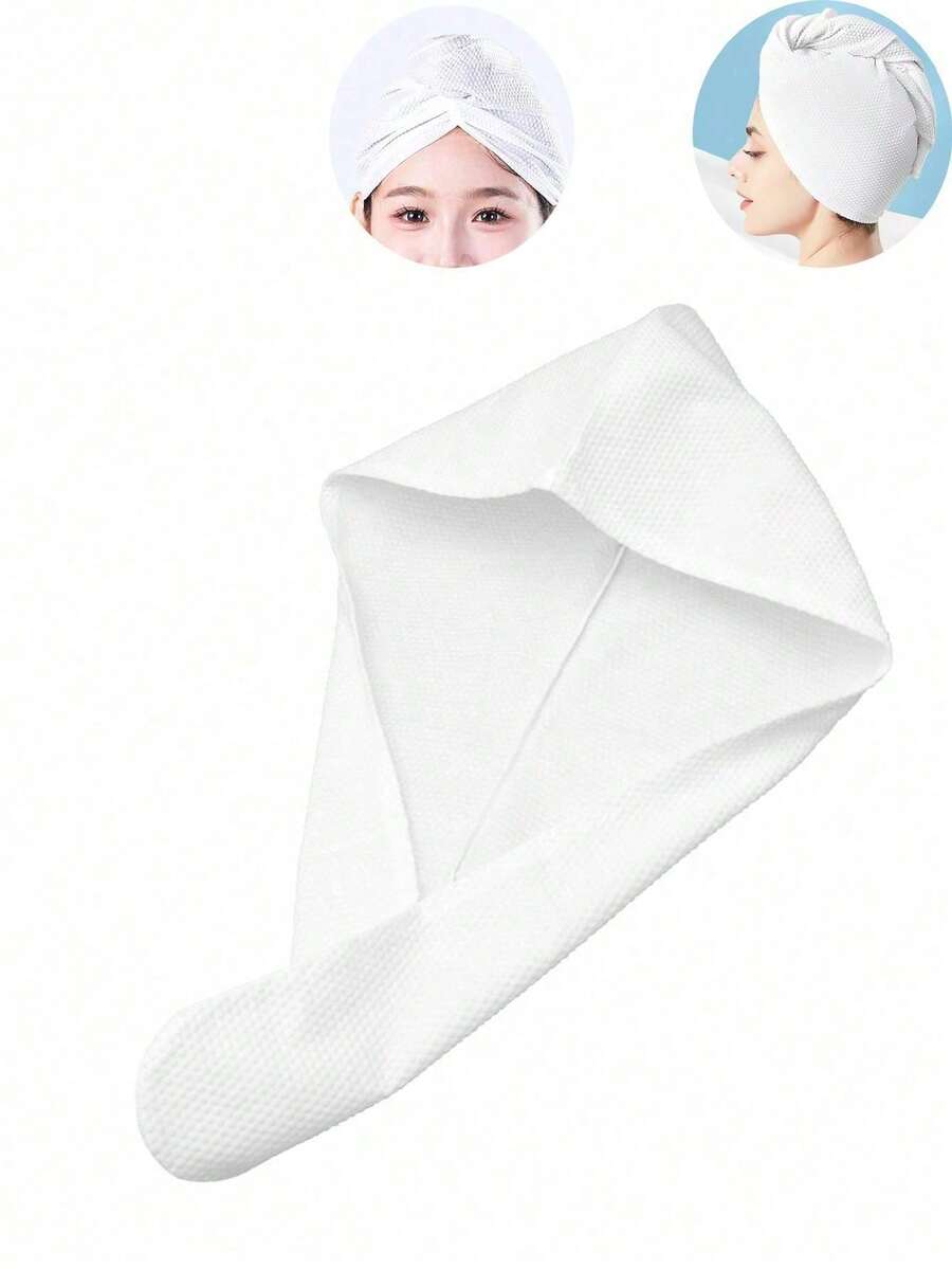 30/20/10/3/1pcs Disposable Highly Absorbent Soft Dry Hair Cap, Thick Dry Hair Towel For Travel - White - View 1