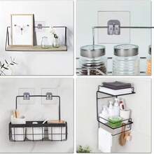 1/10个装重型壁钩，自粘透明钩，防水可移除，无需钻孔即可轻松安装，适用于悬挂收纳架、厨房、卧室、浴室、办公室、书桌等场所，是悬挂毛巾、浴袍、钥匙等厨房和浴室用品的理想之选，也是家居装饰、家居用品、返校用品、日常用品、旅行用品和厨房配件的理想之选。 - 透明 - 查看 5