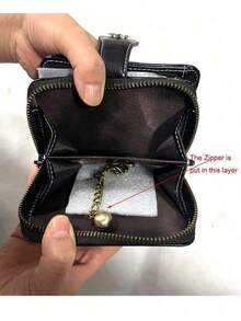 Wallet For Women & Men Classic Short PU Wallet, Portable Hasp Closure Coin & Card Holder, Slim Cash Purse For Work, Business, Commute, Office, College, Ideal Holiday Gift For Teachers, Boyfriend, Husband, Father, Brothers, Uncle & White-Collar Workers - 黑色 - 查看 9
