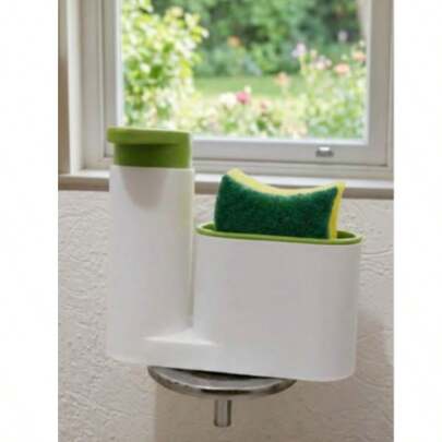 Dispensador de jabón líquido y escurridor de esponja para cocina