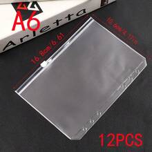 A Set Of 12 A6A5A7 Loose Leaf Notebook Zipper Bags, Receipts, Hand Books, PVC Storage Bags, Transparent 6-Hole Zipper Bags - A - View 3