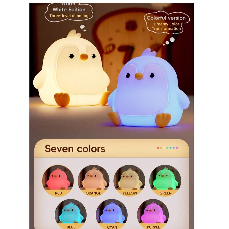 Children's Night Light With Touch Function 7 Colours - Baby Night Light With Timer, Children's Light Made Of Silicone 100% , Gifts For Babies, Children And Girls - Multicolor - View 1